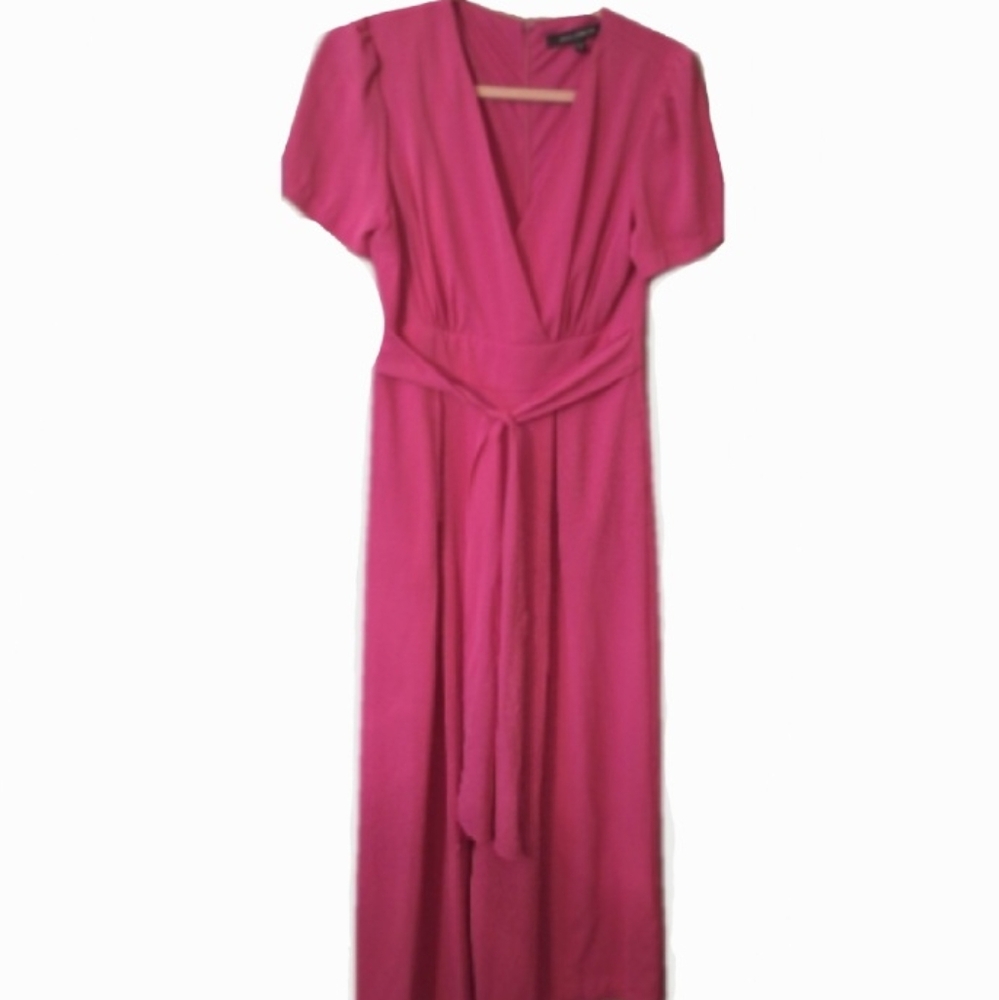 Like New Julia Jordan Fuscia Jumpsuit Wide Leg Hot Pink Barbiecore Size 4